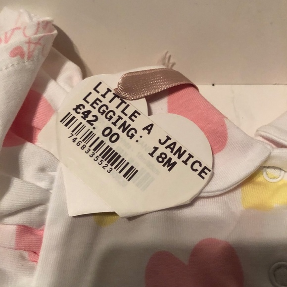 Little A Janice Pastel Hearts Heart Print Legging Set - Bright White - Picture 6 of 11